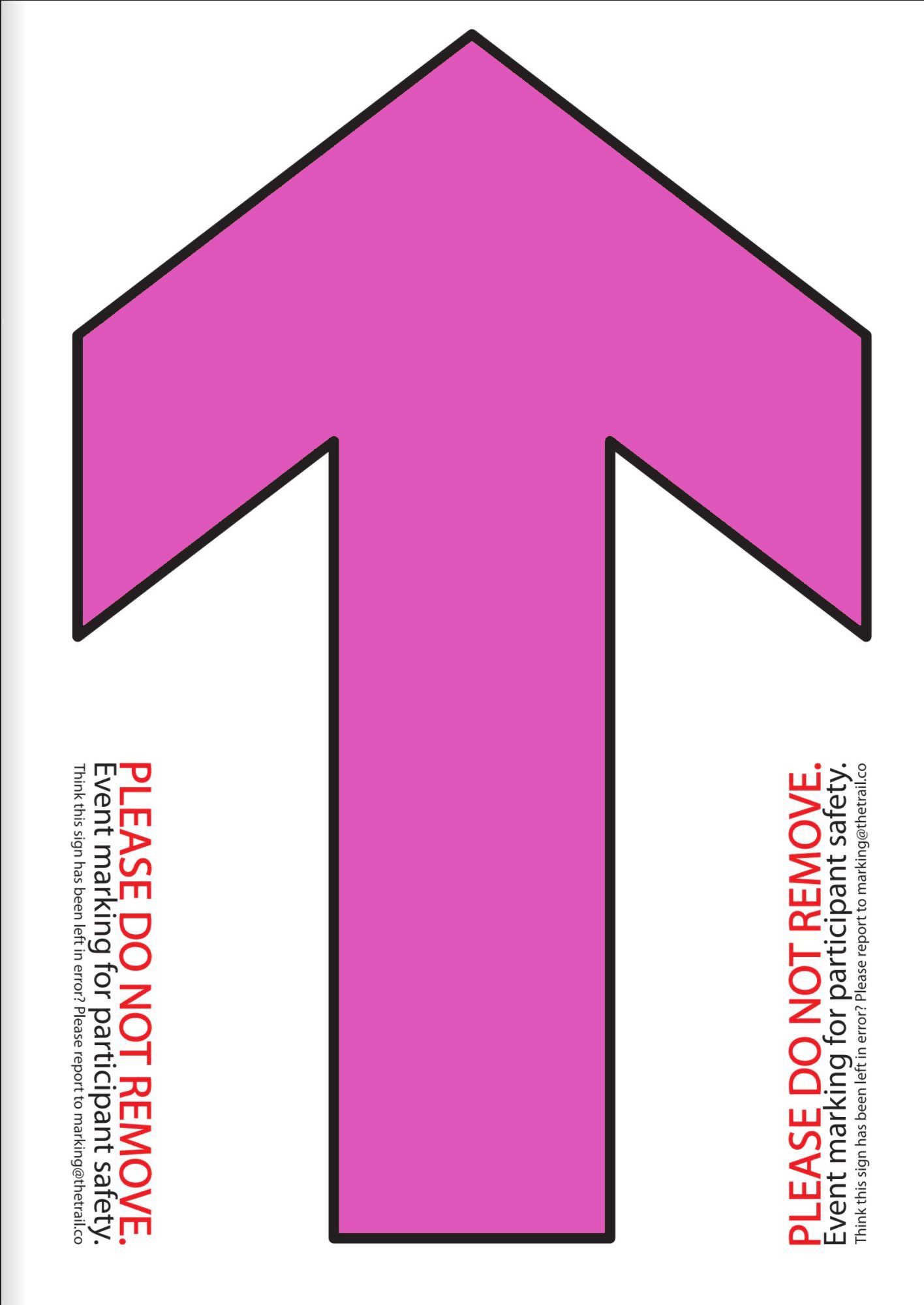 pink directional arrow